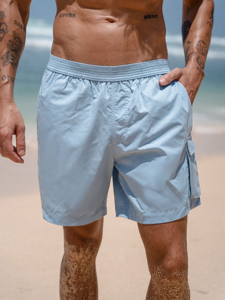 Men's Woven Polyester Swim Shorts Sustainable Men's Beach Shorts - BERLOOK