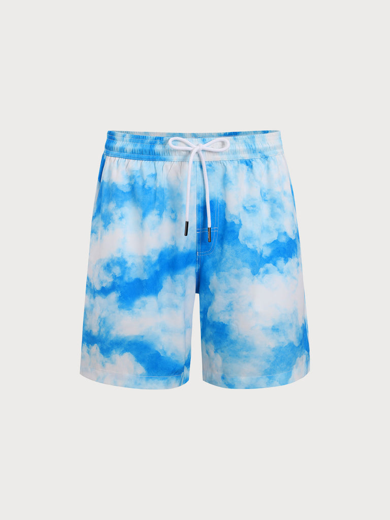 Men's woven polyurethane blend swim shorts Blue Sustainable Men's Shorts - BERLOOK