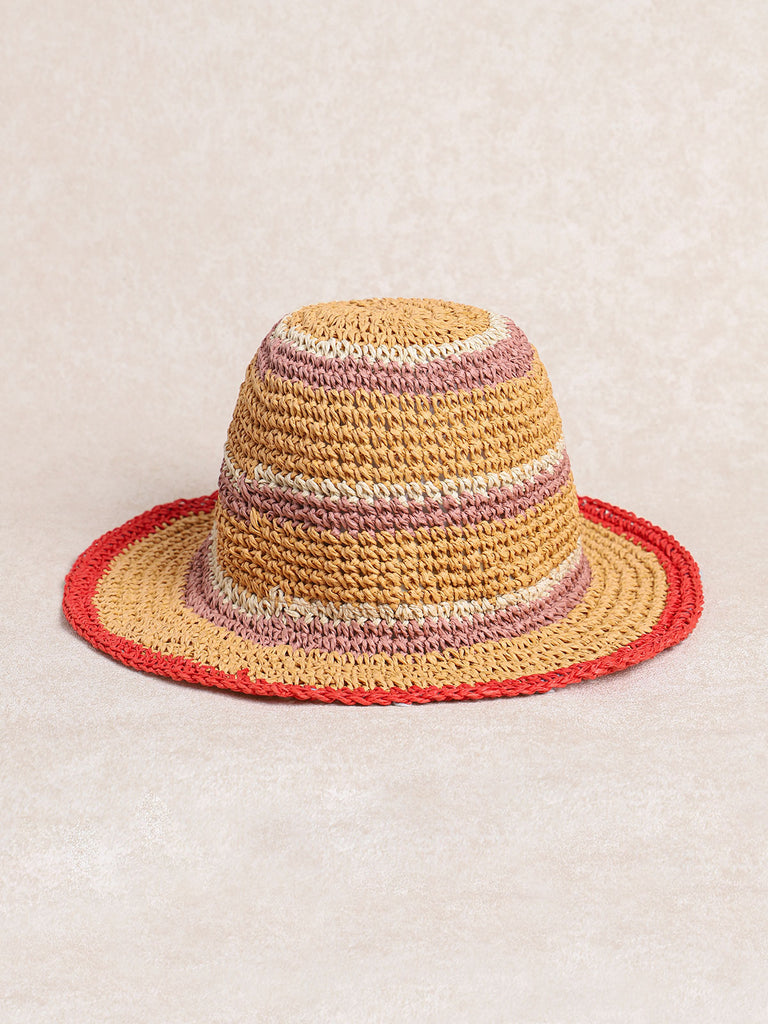 Multicolor straw fisherman's hat Khaki Sustainable Hats - BERLOOK