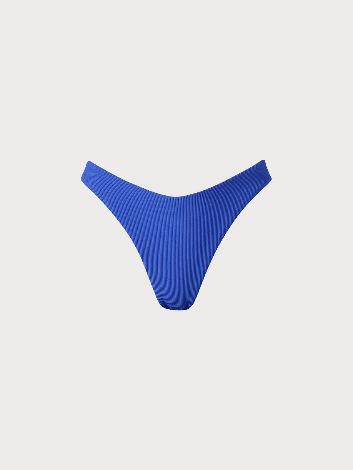 Navy Blue Solid Ribbed Bikini Bottom