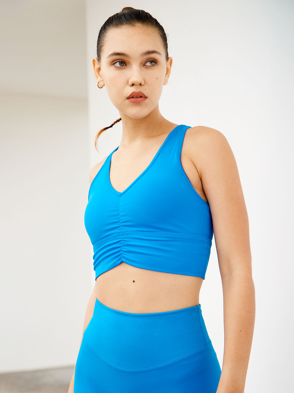 Navy Ruched Sports Bra & Reviews - Navy - Sustainable Yoga Tops