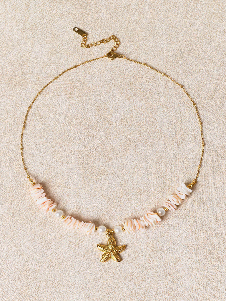 Pearl Shell Pendant Necklace Light Pink Sustainable Necklaces - BERLOOK