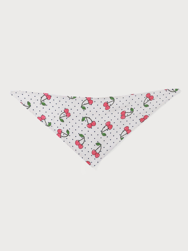 Pet Cherry Print Triangle Scarf Apricot Sustainable Beach Accessories - BERLOOK