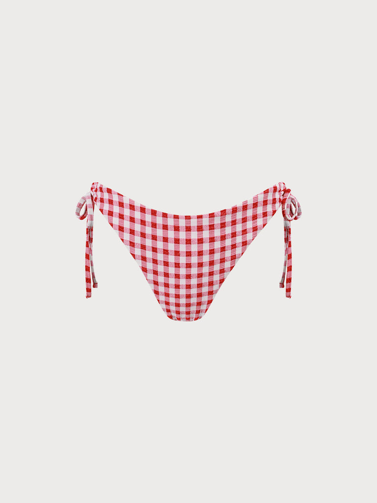 Plaid Tie Bikini Bottom Sustainable Bikinis - BERLOOK