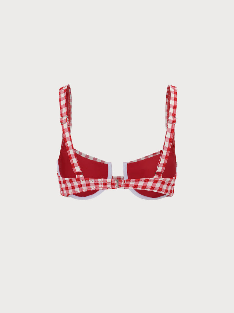 Plaid Underwire Bikini Top Sustainable Bikinis - BERLOOK