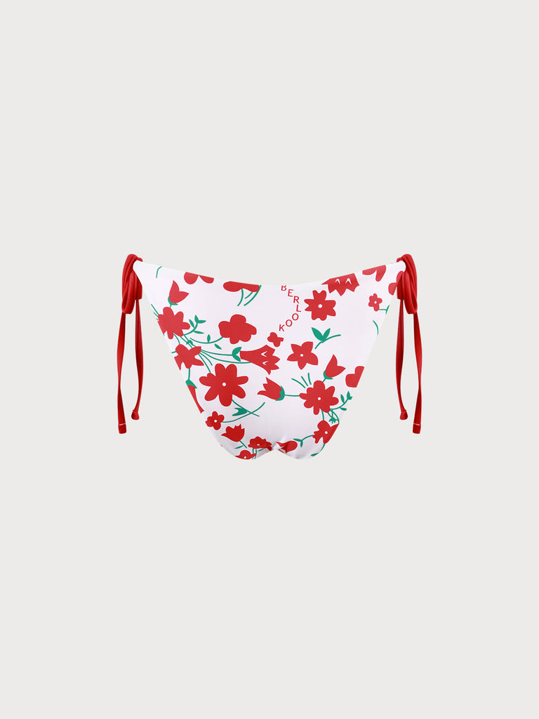 Reversible Floral Tie Bikini Bottom Sustainable Bikinis - BERLOOK