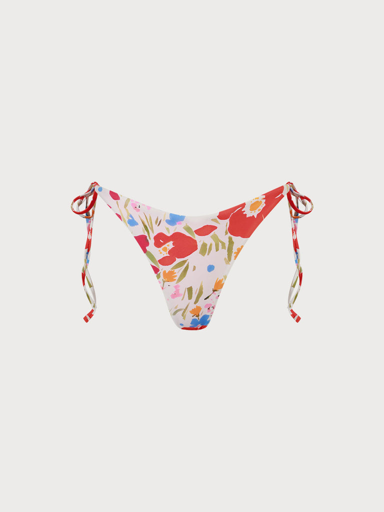 Reversible Floral Tie Bikini Bottom Sustainable Bikinis - BERLOOK