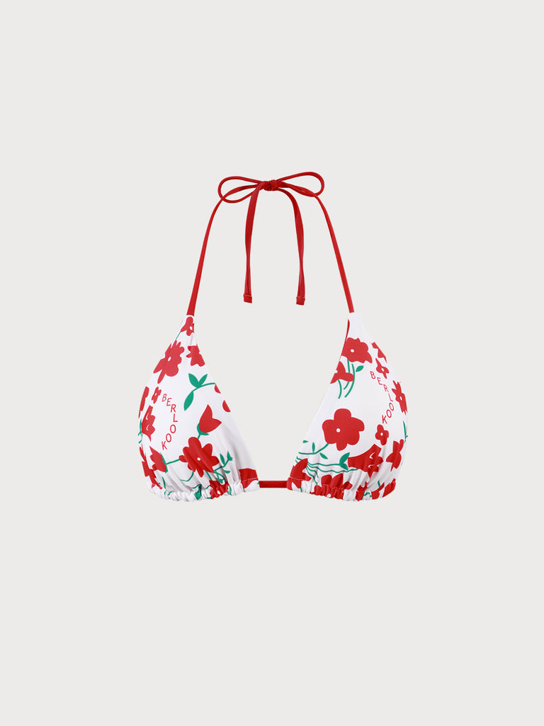 Reversible Floral Triangle Bikini Top Sustainable Bikinis - BERLOOK