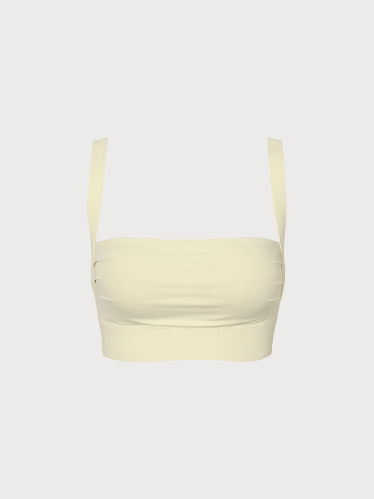 Square Neck Backless Sports Bra Sustainable Yoga Tops - BERLOOK