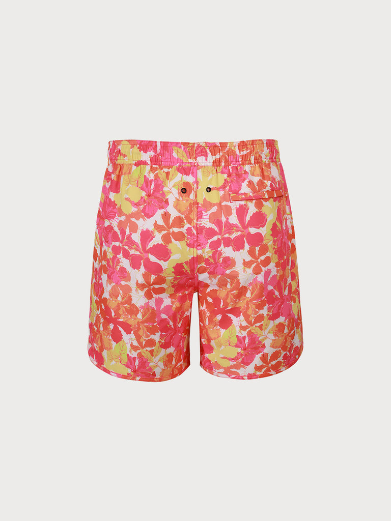 The Hibiscus Flowers Print Beach Swimming Trunks Sustainable Men's Shorts - BERLOOK