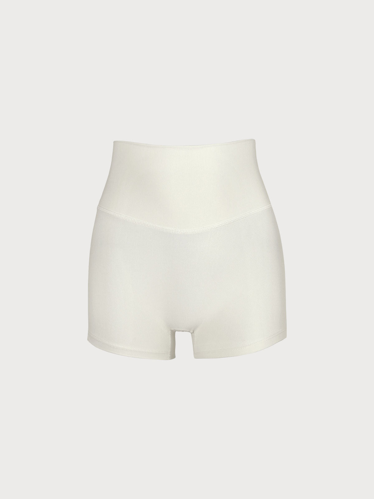 White High Waist Ribbed Yoga Shorts 4” & Reviews - Beige - Sustainable Yoga  Bottoms
