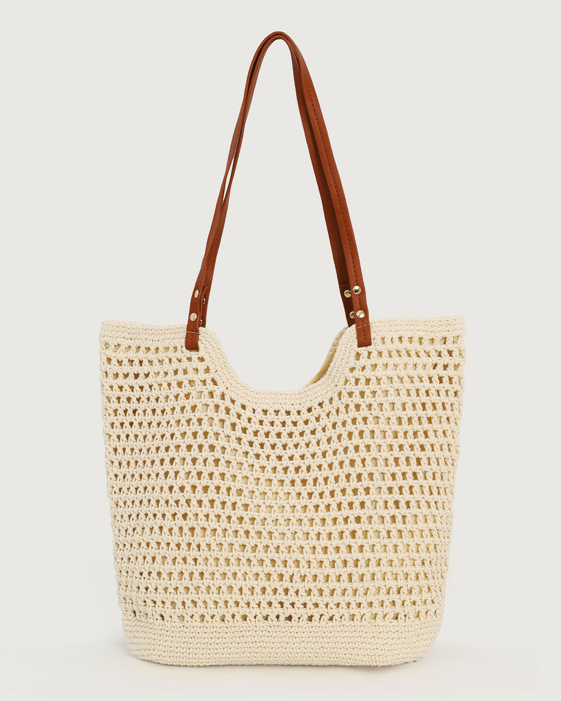 Women Knitted Cotton Bags Off White Sustainable Bags - BERLOOK