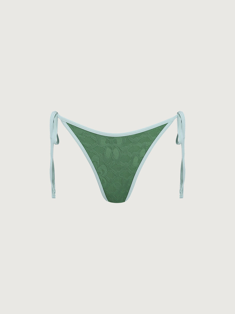 Women Knitted Nylon Bikini Bottoms Dark Green Sustainable Bikinis - BERLOOK