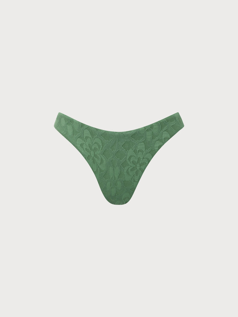 Women Knitted Nylon Bikini bottoms Dark Green Sustainable Bikinis - BERLOOK