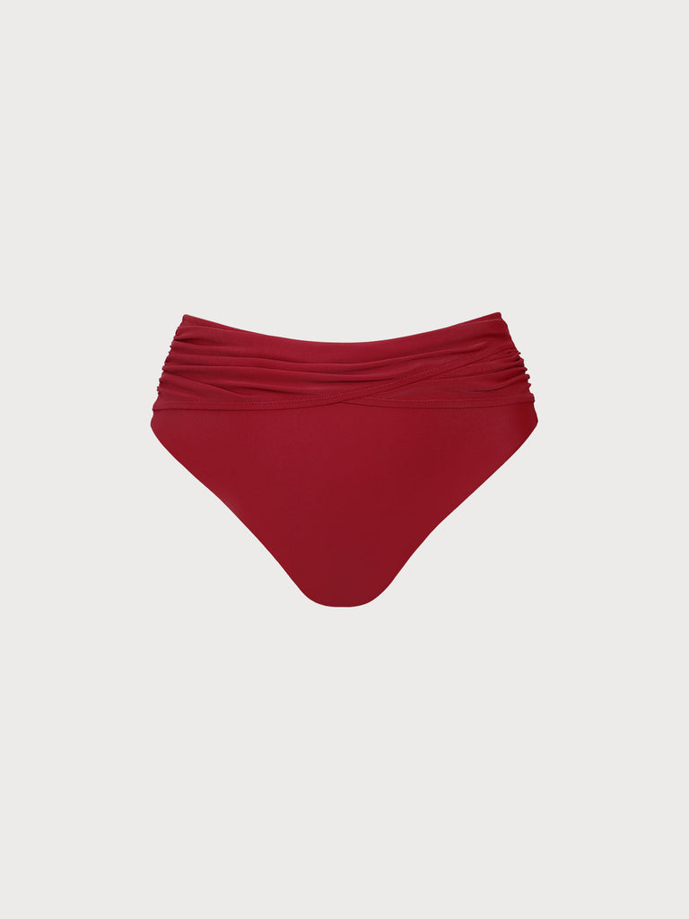 Women Knitted Nylon Bikini bottoms Red Sustainable Plus Size Bikinis - BERLOOK