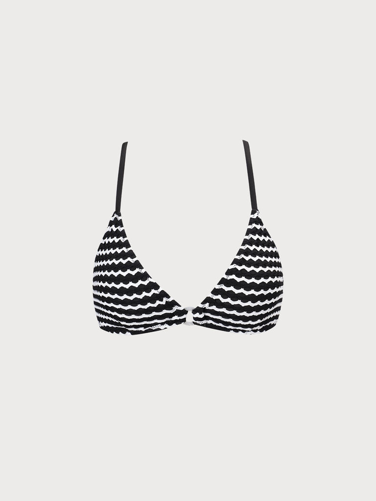 Women Knitted Nylon Bikini Tops Black Sustainable Bikinis - BERLOOK