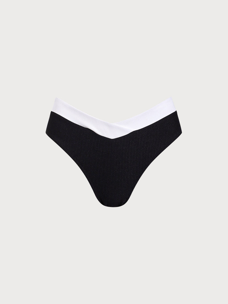 Women Knitted Nylon blended Bikini Bottoms Black Sustainable Bikinis - BERLOOK