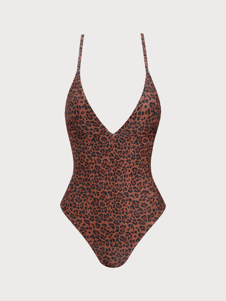 Women Knitted Nylon blended One Pieces Swimwear Dark Coffee Sustainable One-Pieces - BERLOOK