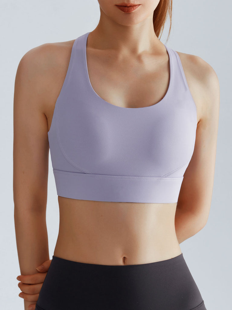 Women Knitted Nylon blended Yoga Sports Bras Sustainable Yoga Tops - BERLOOK