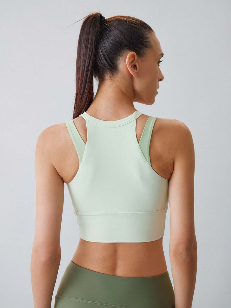 Women Knitted Nylon Yoga Camis Sustainable Yoga Tops - BERLOOK