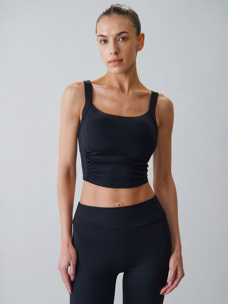 Women Knitted Nylon Yoga Camis Sustainable Yoga Tops - BERLOOK