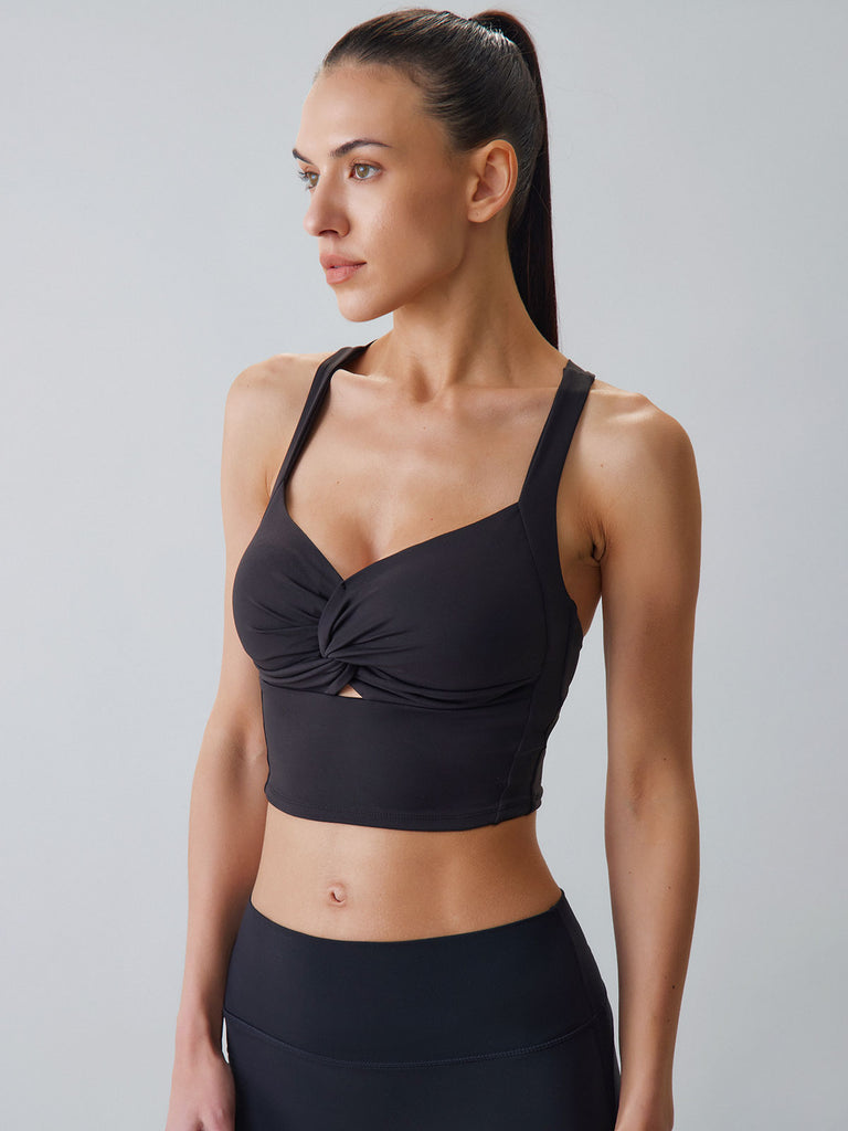 Women Knitted Nylon Yoga Camis Sustainable Yoga Tops - BERLOOK