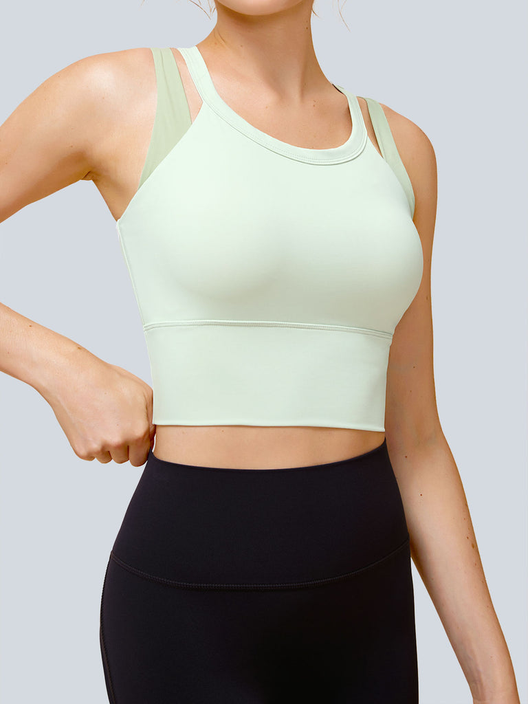 Women Knitted Nylon Yoga Camis Sustainable Yoga Tops - BERLOOK