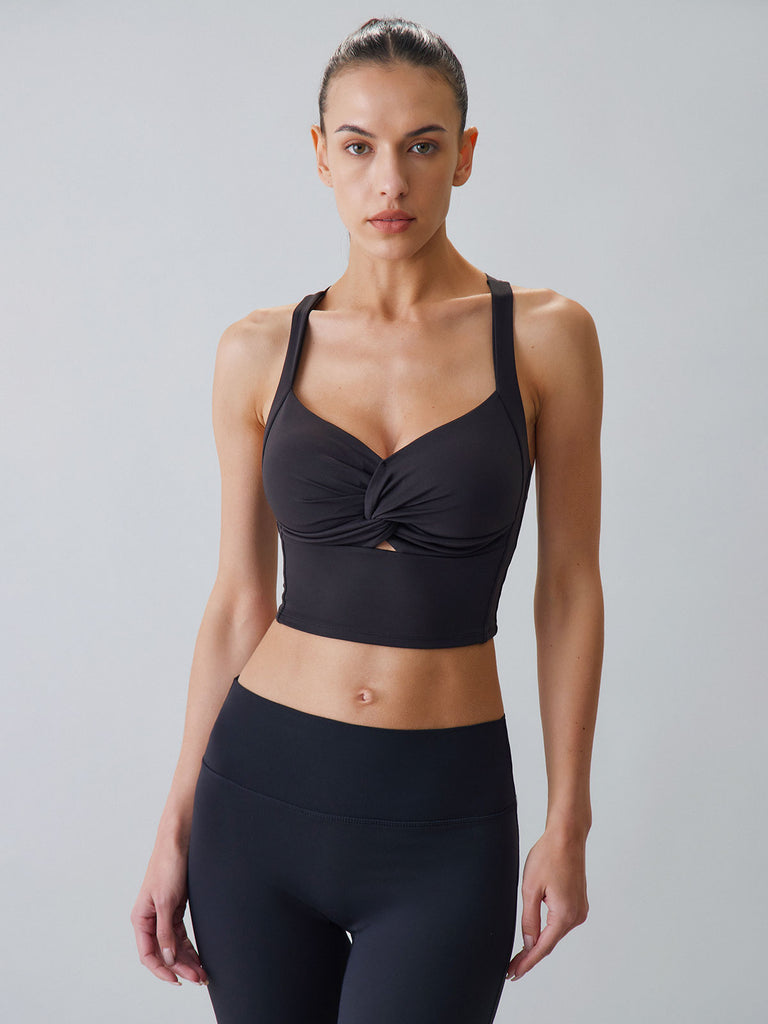 Women Knitted Nylon Yoga Camis Sustainable Yoga Tops - BERLOOK