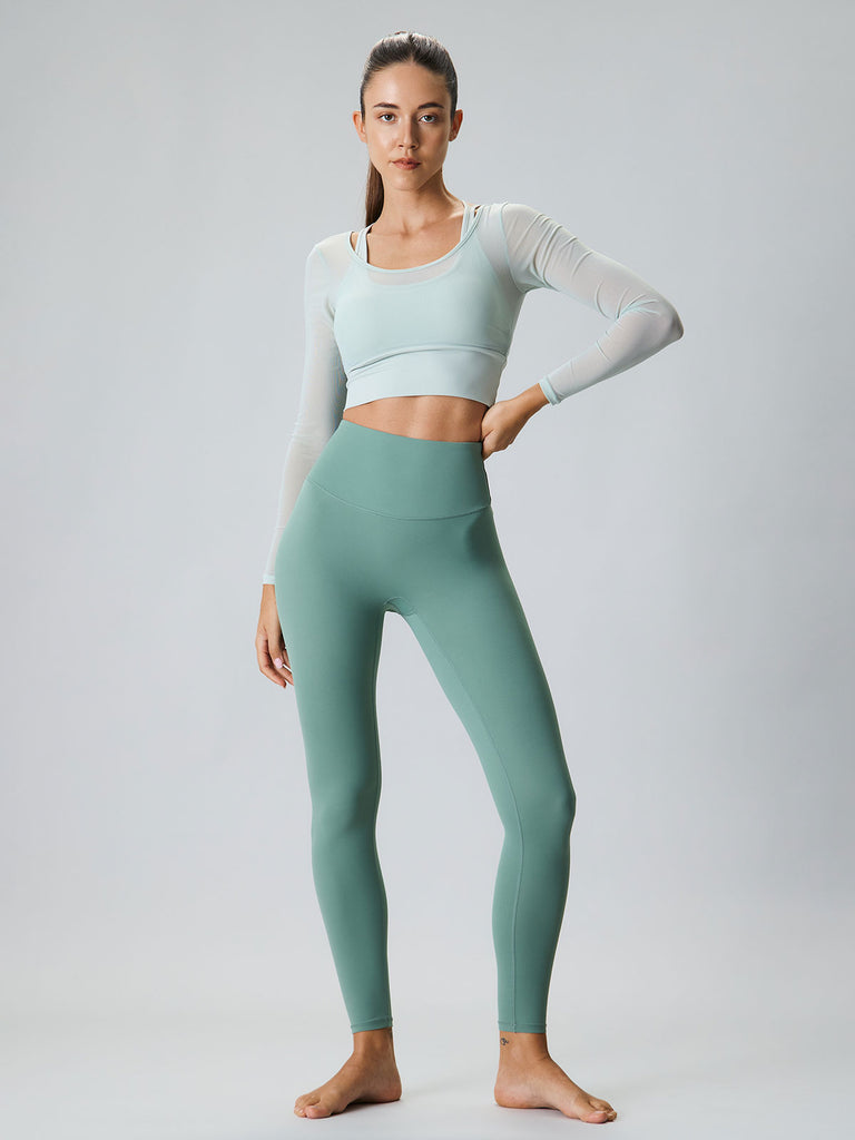 Women Knitted Nylon Yoga Leggings Sustainable Yoga Bottoms - BERLOOK