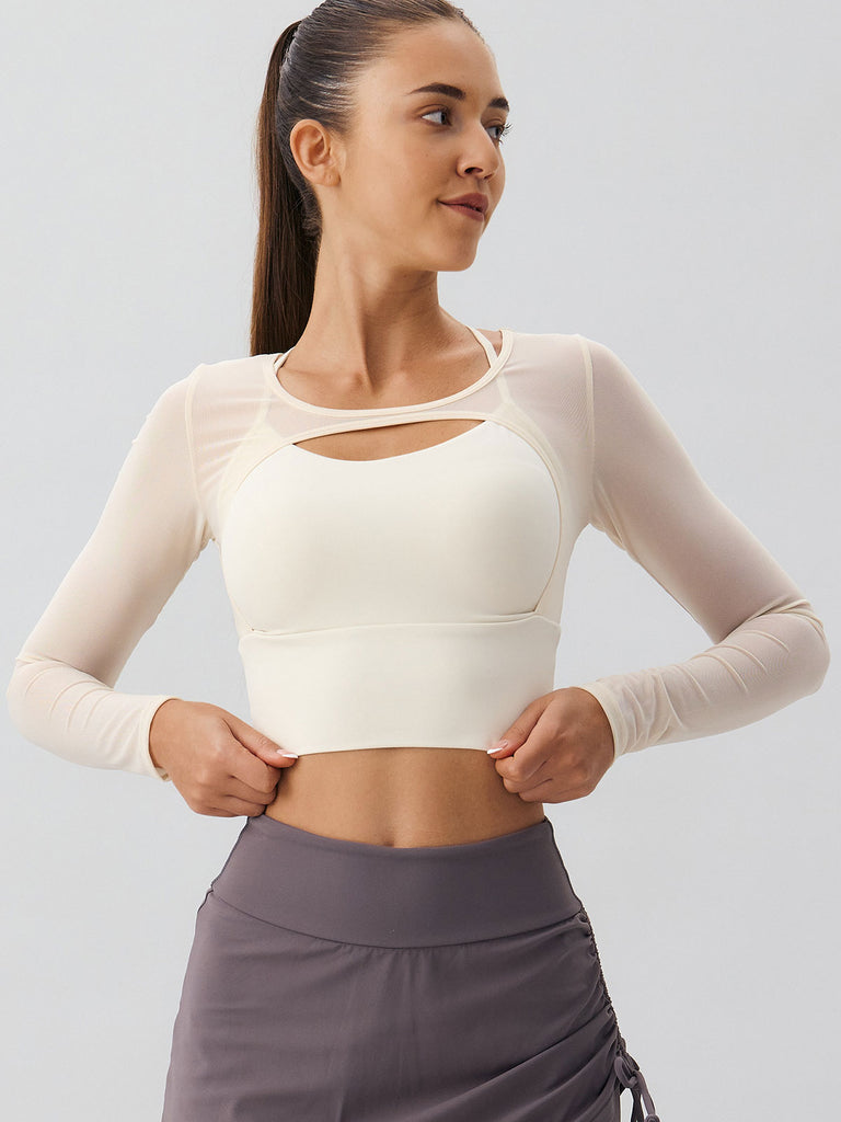 Women Knitted Nylon Yoga Long Sleeve Tops Sustainable Yoga Tops - BERLOOK