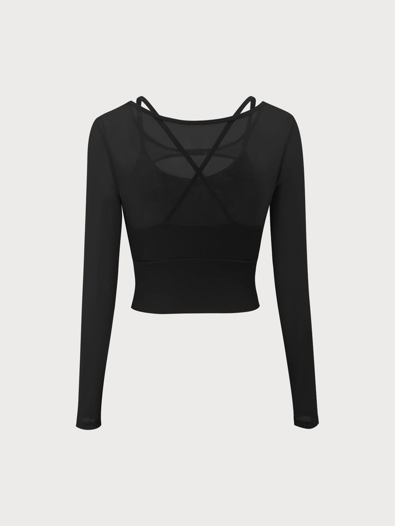 Women Knitted Nylon Yoga Long Sleeve Tops Sustainable Yoga Tops - BERLOOK