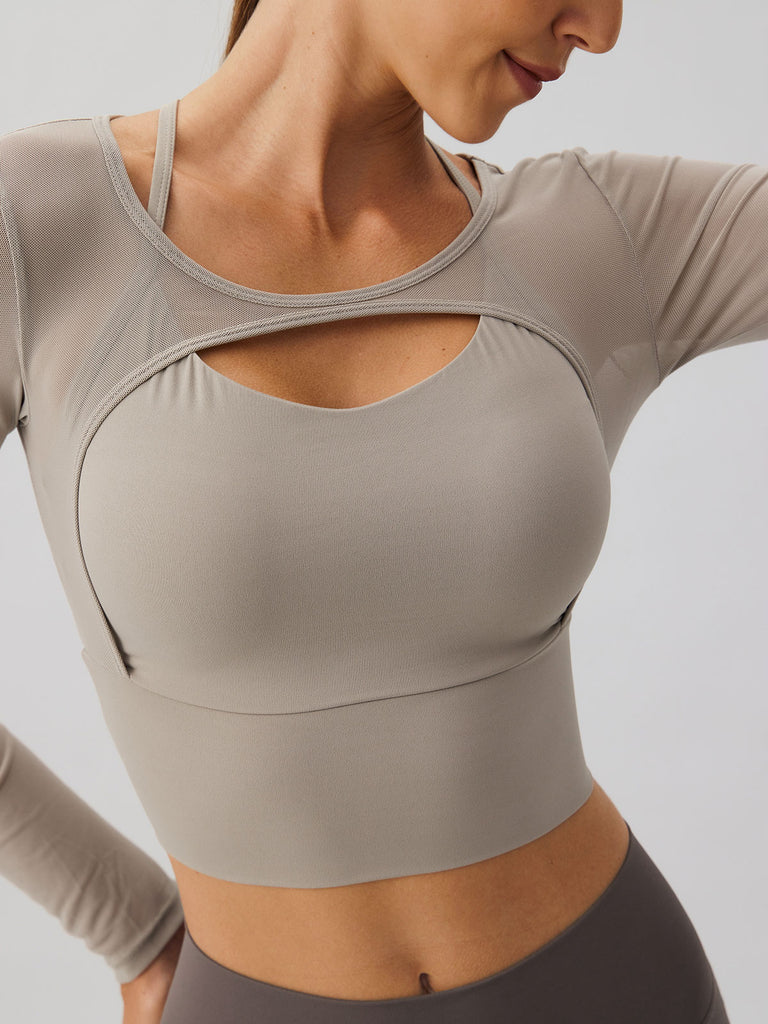 Women Knitted Nylon Yoga Long Sleeve Tops Sustainable Yoga Tops - BERLOOK