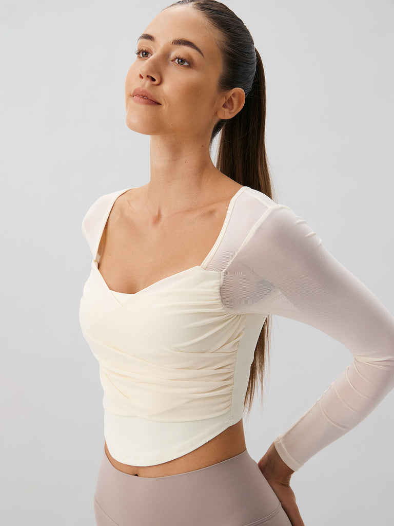 Women Knitted Nylon Yoga Long Sleeve Tops Sustainable Yoga Tops - BERLOOK