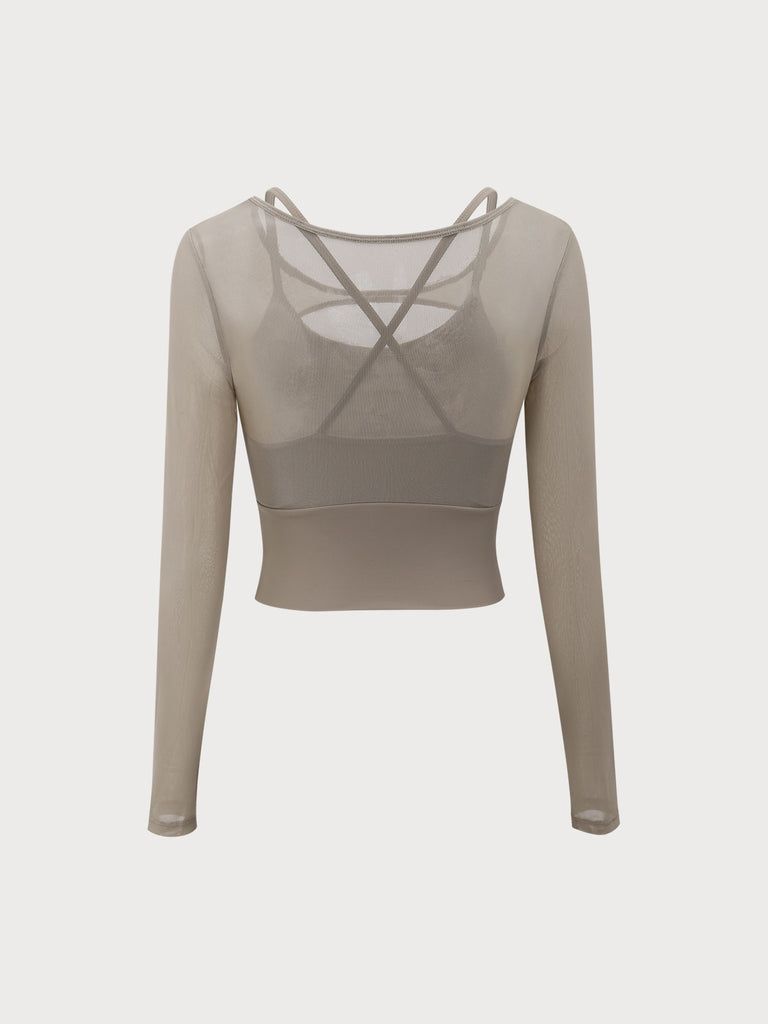 Women Knitted Nylon Yoga Long Sleeve Tops Sustainable Yoga Tops - BERLOOK