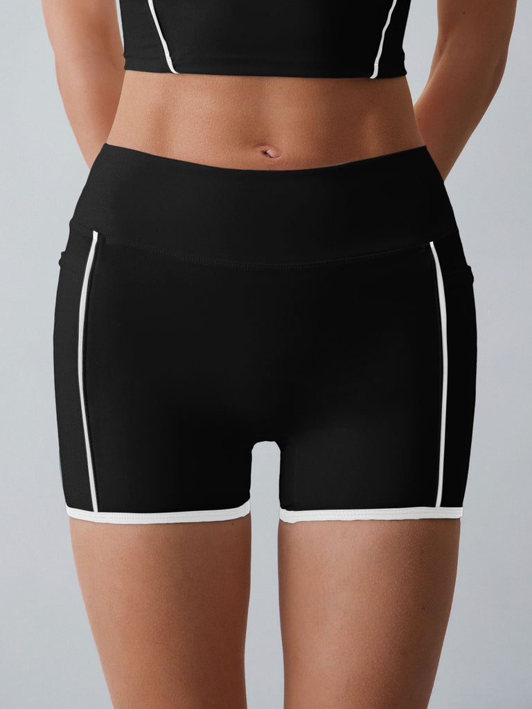 Women Knitted Nylon Yoga Shorts Sustainable Yoga Bottoms - BERLOOK