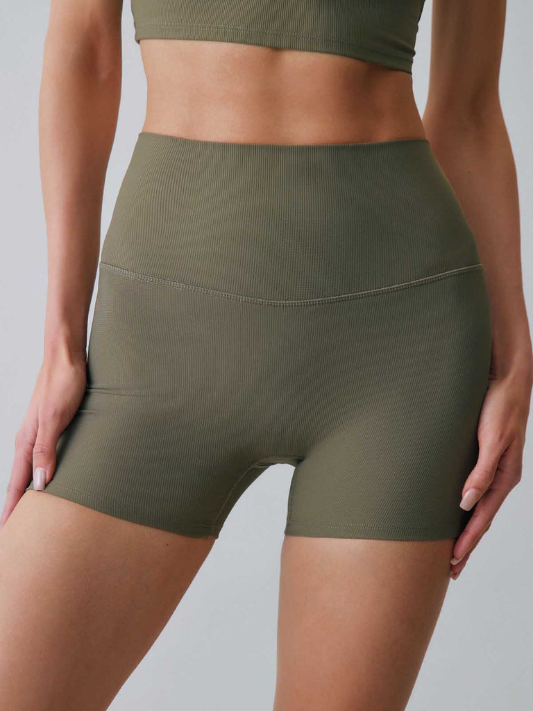 Women Knitted Nylon Yoga Shorts Sustainable Yoga Bottoms - BERLOOK