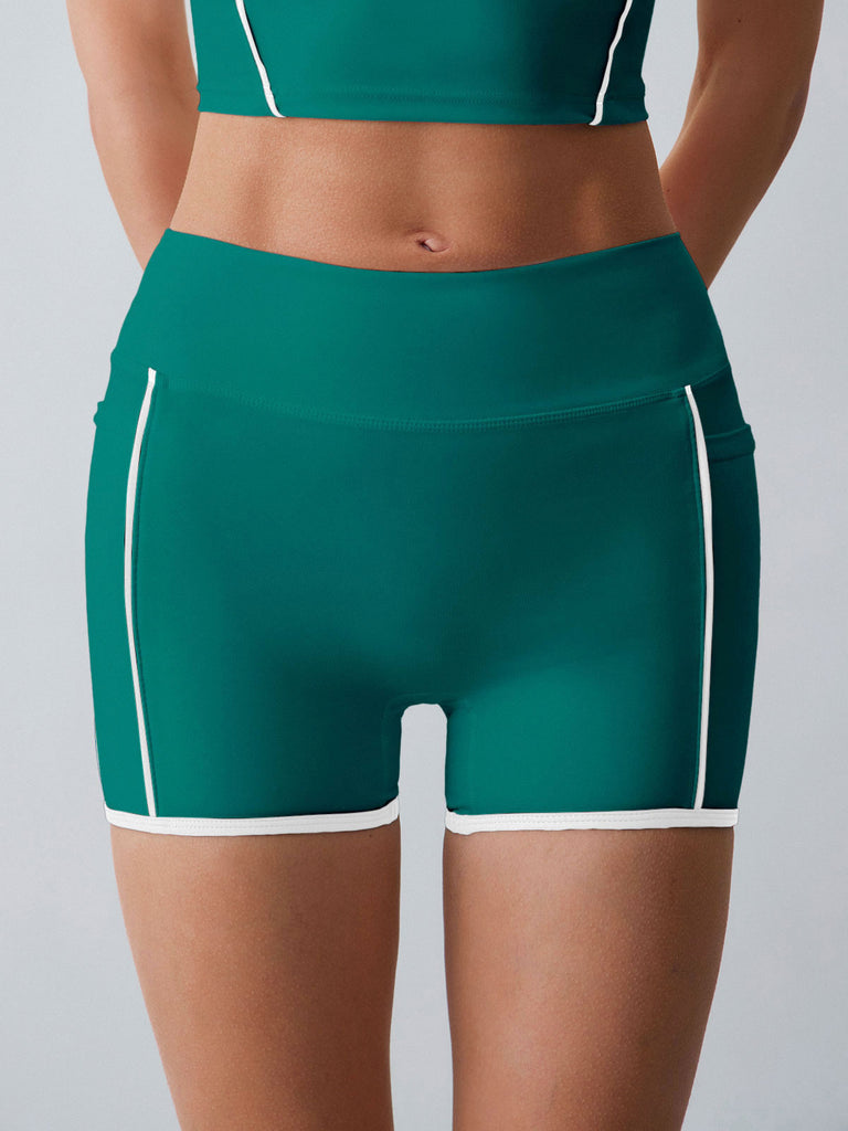 Women Knitted Nylon Yoga Shorts Sustainable Yoga Bottoms - BERLOOK