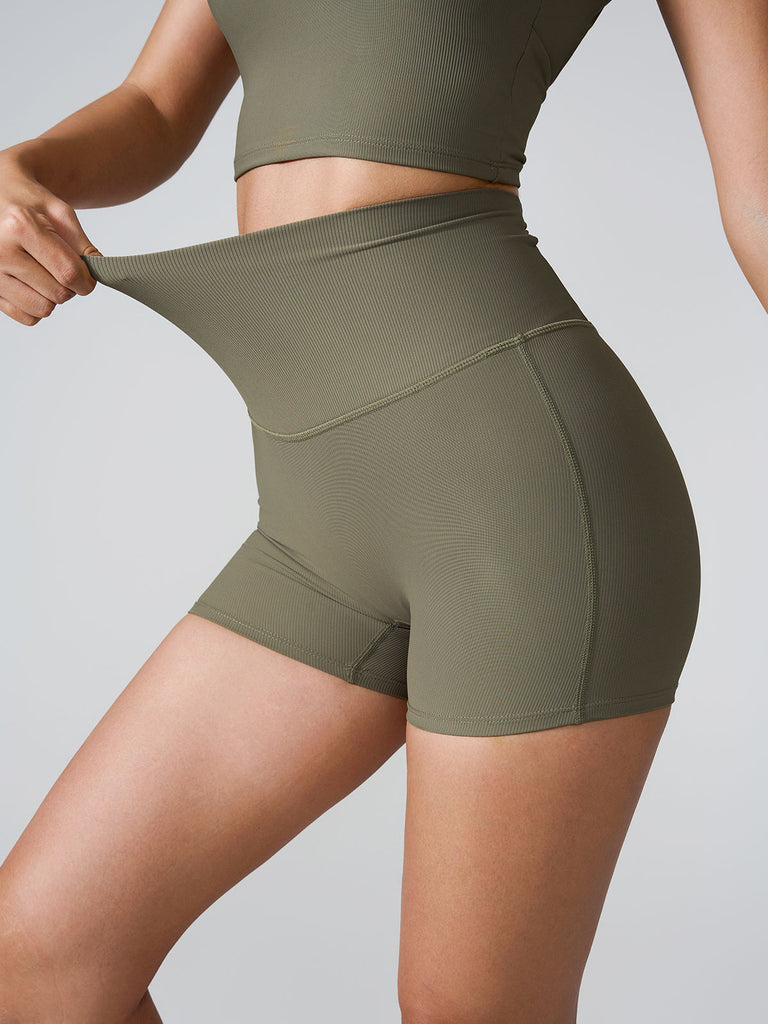 Women Knitted Nylon Yoga Shorts Sustainable Yoga Bottoms - BERLOOK