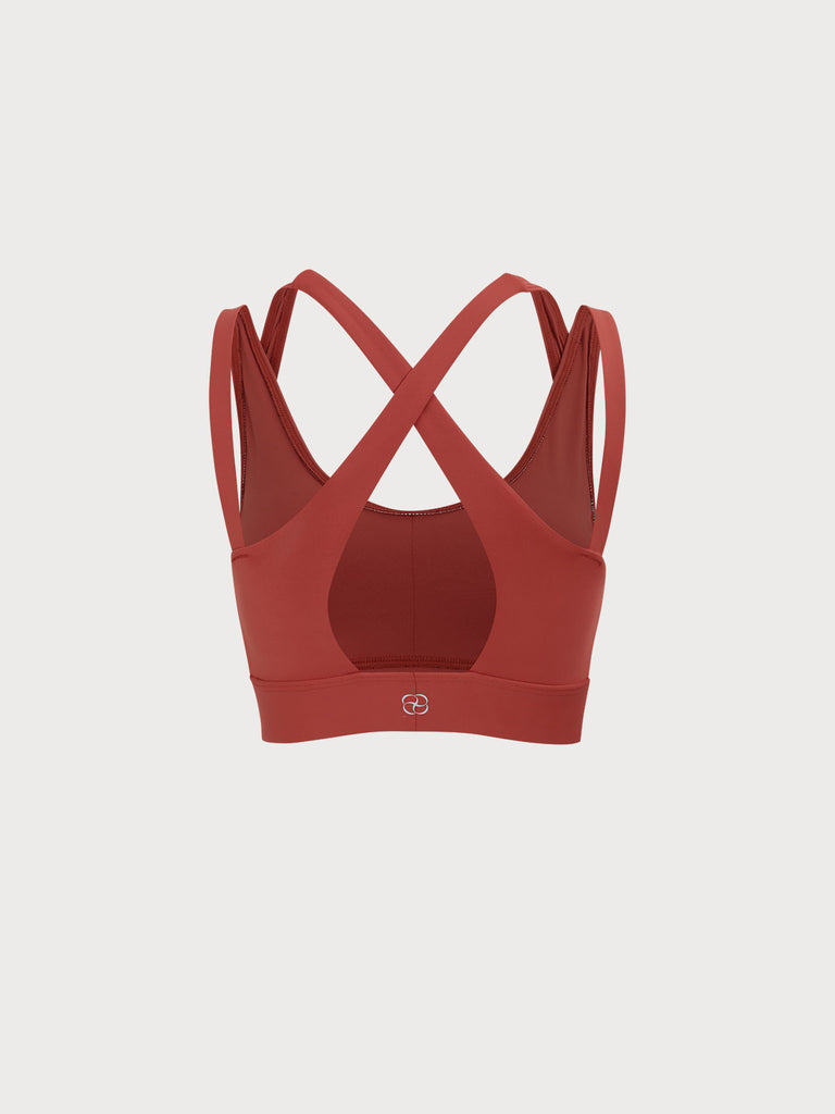 Women Knitted Nylon Yoga Sports Bra Sustainable Yoga Tops - BERLOOK