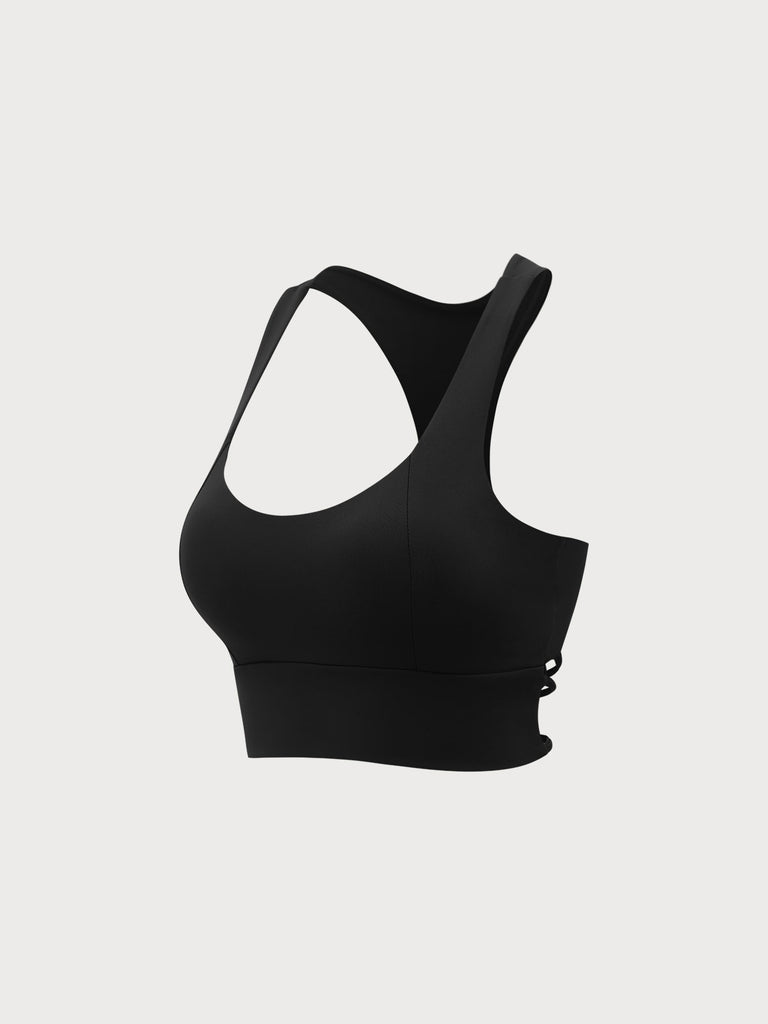 Women Knitted Nylon Yoga Sports Bras Sustainable Yoga Tops - BERLOOK