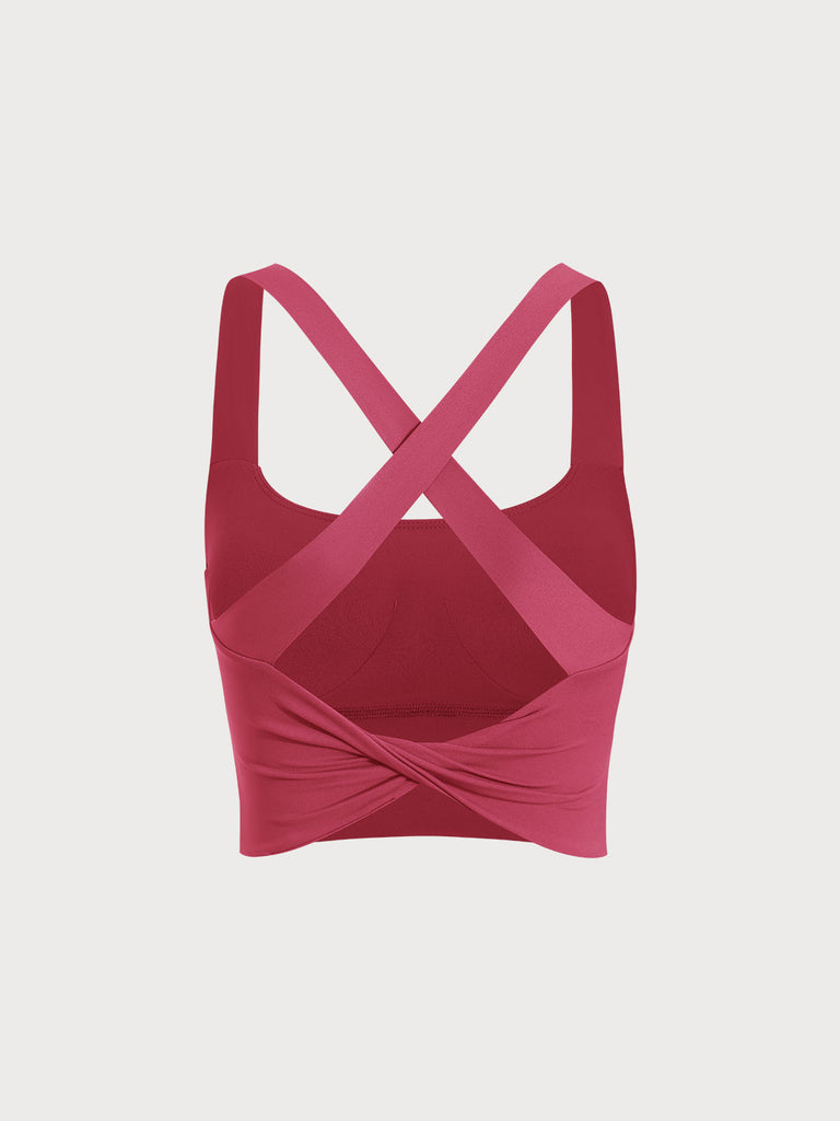 Women Knitted Nylon Yoga Sports Bras Sustainable Yoga Tops - BERLOOK