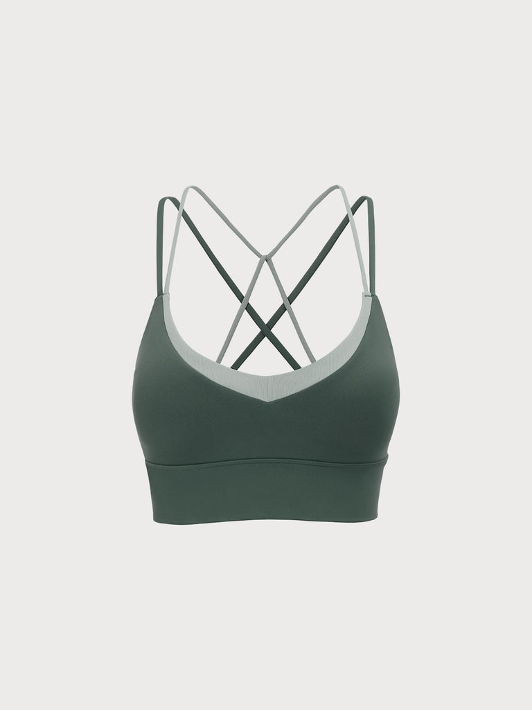 Women Knitted Nylon Yoga Sports Bras Sustainable Yoga Tops - BERLOOK