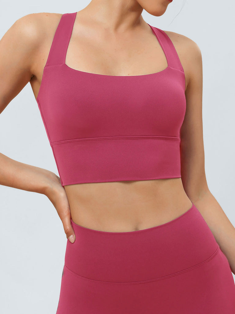 Women Knitted Nylon Yoga Sports Bras Sustainable Yoga Tops - BERLOOK