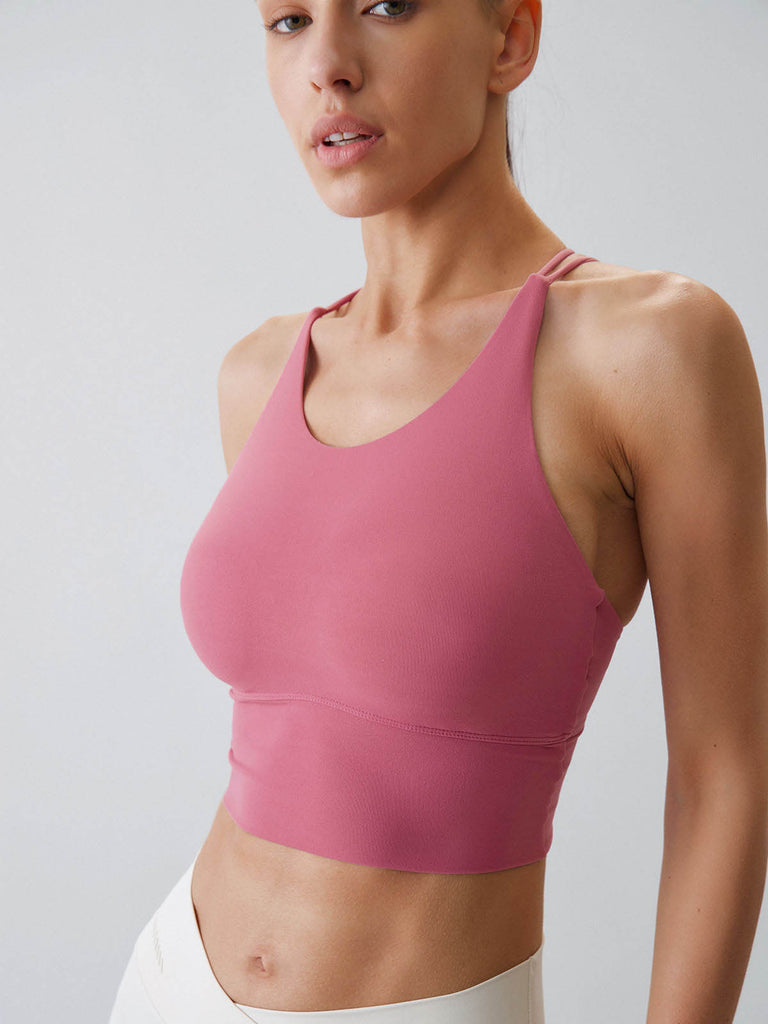 Women Knitted Nylon Yoga Sports Bras Sustainable Yoga Tops - BERLOOK