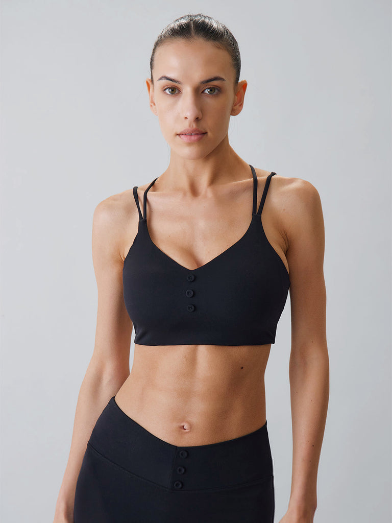 Women Knitted Nylon Yoga Sports Bras Sustainable Yoga Tops - BERLOOK