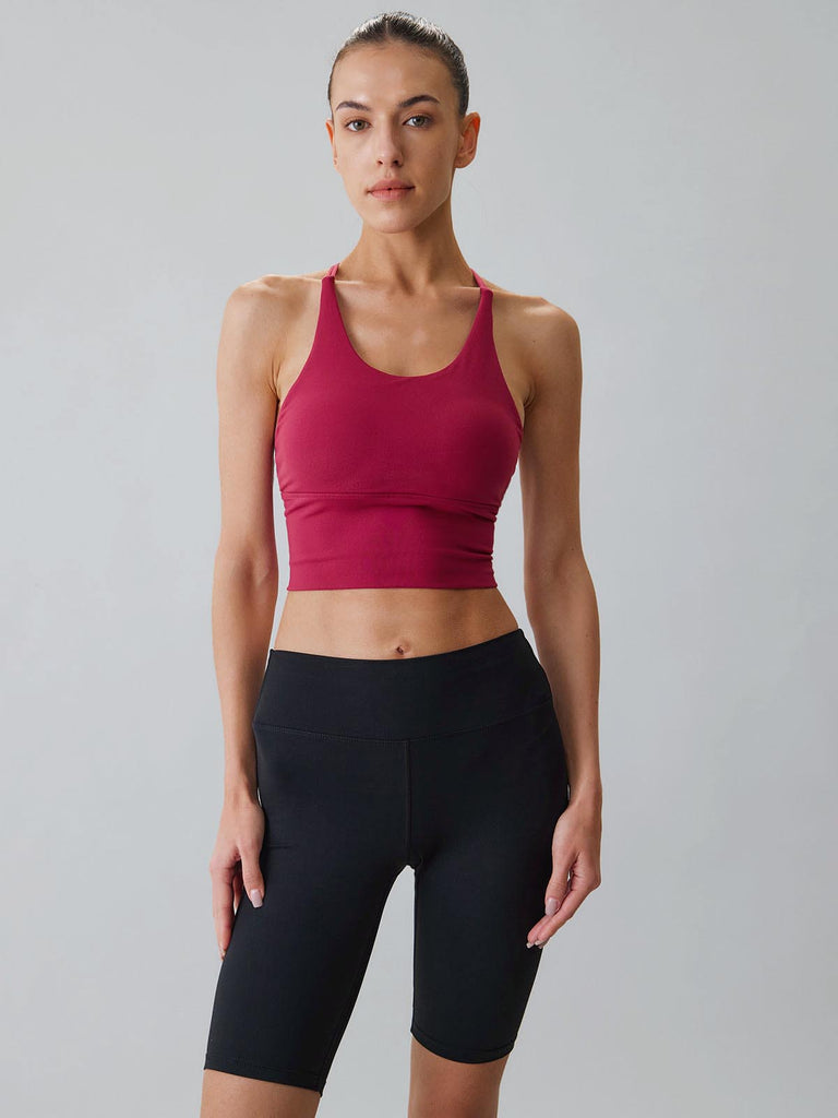 Women Knitted Nylon Yoga Sports Bras Sustainable Yoga Tops - BERLOOK