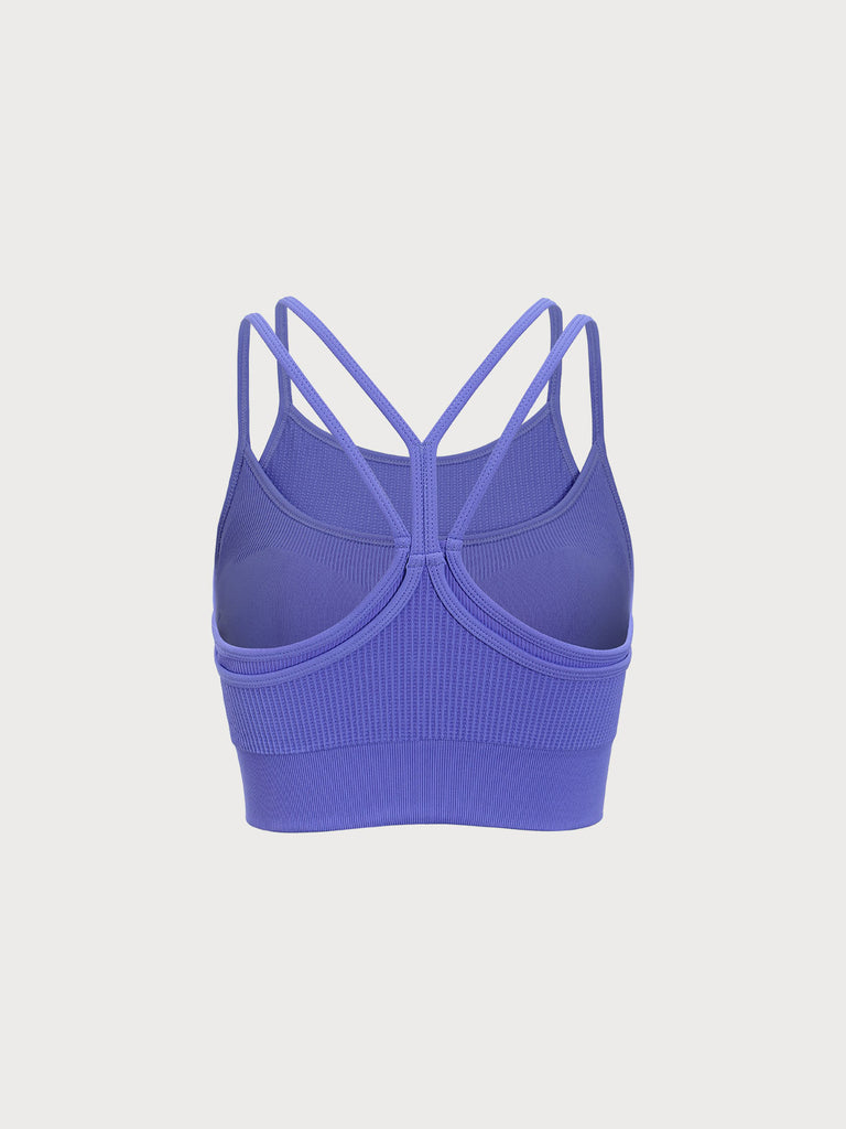 Women Knitted Nylon Yoga Sports Bras Sustainable Yoga Tops - BERLOOK