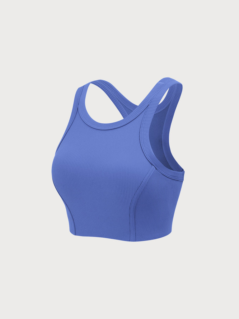 Women Knitted Nylon Yoga Sports Bras Sustainable Yoga Tops - BERLOOK