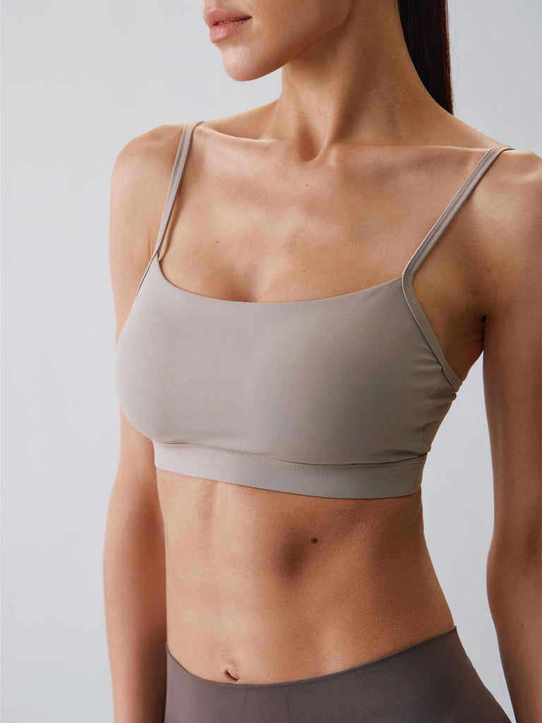 Women Knitted Nylon Yoga Sports Bras Sustainable Yoga Tops - BERLOOK