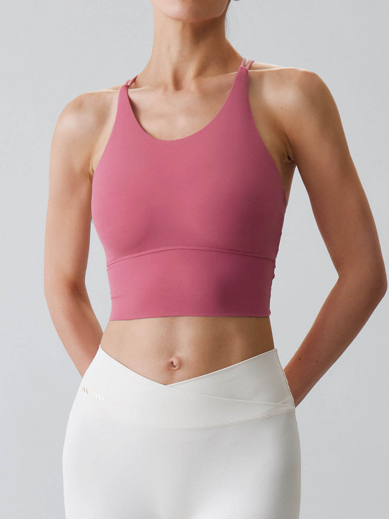 Women Knitted Nylon Yoga Sports Bras Sustainable Yoga Tops - BERLOOK